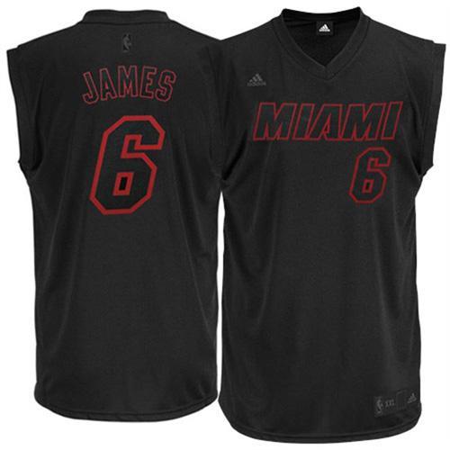 Heat #6 LeBron James Black on Black Stitched NBA Jersey | Cheap ...